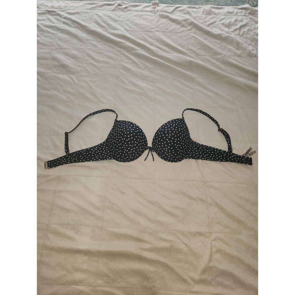 Victoria's Secret black and white polka dot push-up swimsuit top 38C - Picture 5 of 6